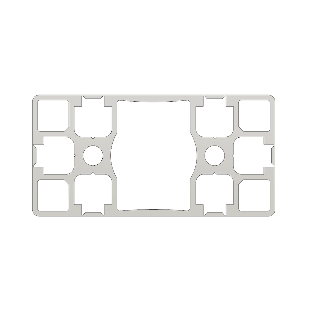 10-4590S4-0-48IN MODULAR SOLUTIONS EXTRUDED PROFILE<br>45MM X 90MM SMOOTH SIDES TEAR AWAY, CUT TO THE LENGTH OF 48 INCH